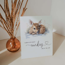 Expositor En L Oh Deer Winter Baby Shower Adivina cuántos juegos