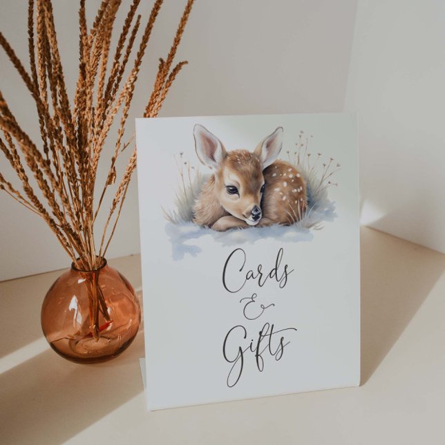 Expositor En L Oh Deer Winter Baby Shower Cards And Gifts (Subido por el creador)