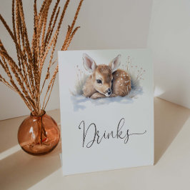 Expositor En L Oh Deer Winter Woodland Baby Shower Bebe