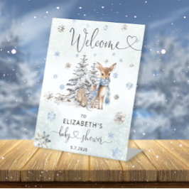 Expositor En L Oh Deer Woodland Animals Winter Cute Baby Shower