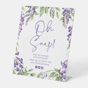 Expositor En L Oh Snap Purple Wisteria Boda de escritura floral