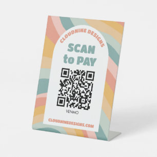 Expositor En L Olas Retro de Arquitectura CÓDIGO QR PARA PAGAR CO