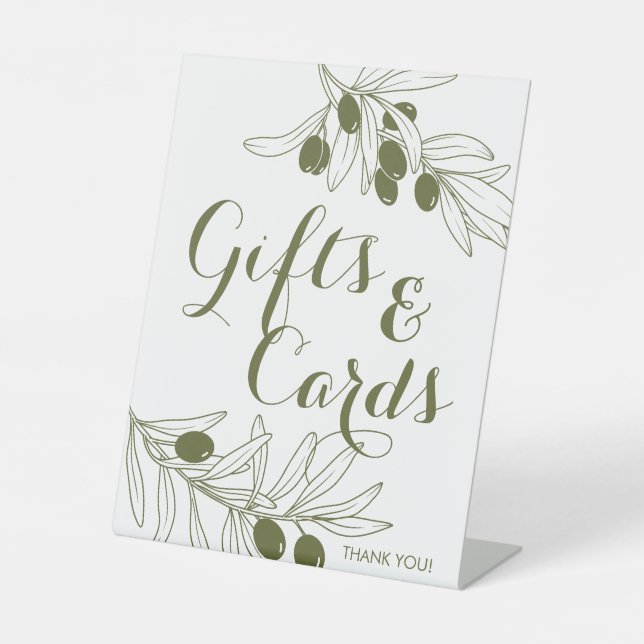 Expositor En L Olive Green Branches Gifts & Cards (Anverso)