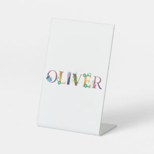 Expositor En L OLIVER Nombre Elegante Borrado