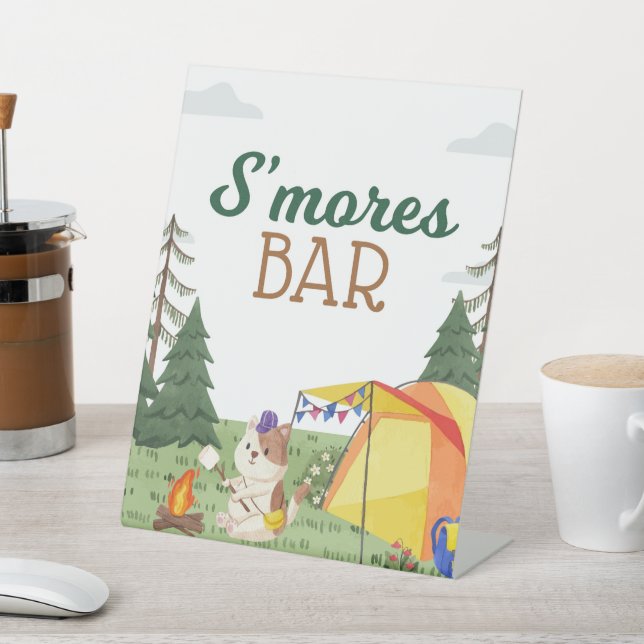 Expositor En L One Happy Camper Birday Camping S'mores Bar (In Situ)