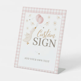 Expositor En L One Silly Goose Girls 1st Birthday Pink Gingham