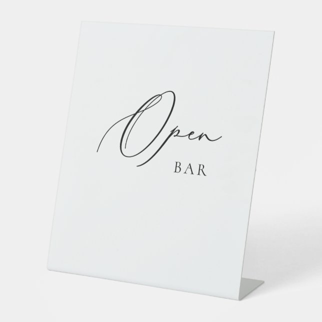 Expositor En L Open Bar Wedding Sign Minimalist Elegant Script  (Anverso)