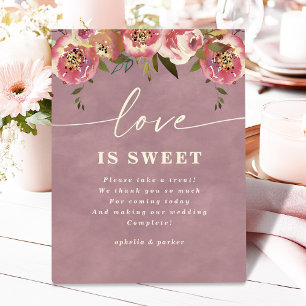 Expositor En L Ophelia Dusty Pink Floral Love is Sweet Boda