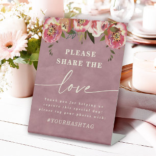 Expositor En L Ophelia Pink Floral Comparte el Amor Foto Hashtag