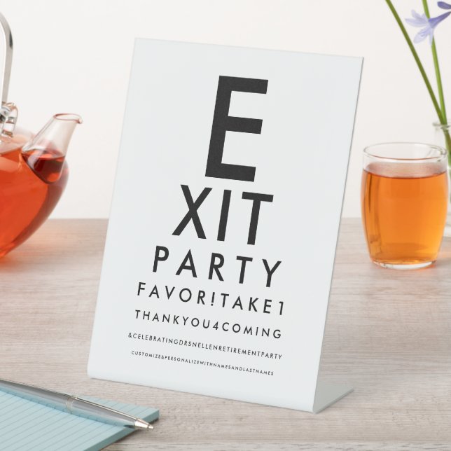 Expositor En L Optometrist Eye Chart Retirement Party Favor (In Situ)