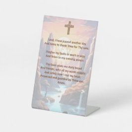 Expositor En L Oración de un niño en tiempo de vida en un Rótulo 