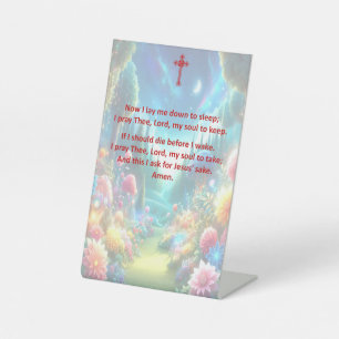 Expositor En L Oración de un niño en tiempo de vida en un Rótulo 