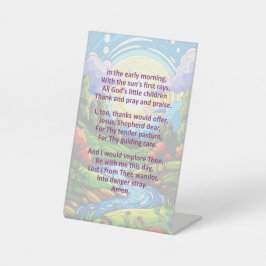 Expositor En L Oración matutina de un niño sobre el Rótulo peaton