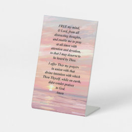 Expositor En L Oración matutina en un Rótulo peatonal