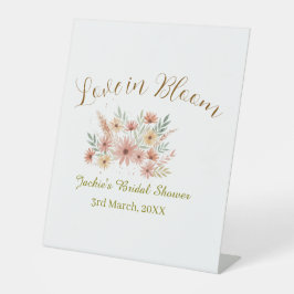 Expositor En L Orange boho love in Bloom bridal shower name retro