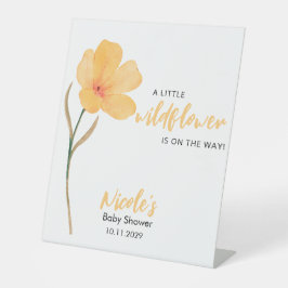 Expositor En L Orange Little Wildflower On the Way Baby Shower