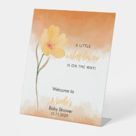 Expositor En L Orange Little Wildflower On the Way Baby Shower
