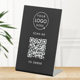 Expositor En L Orden de lugar de código QR Logotipo de Negros