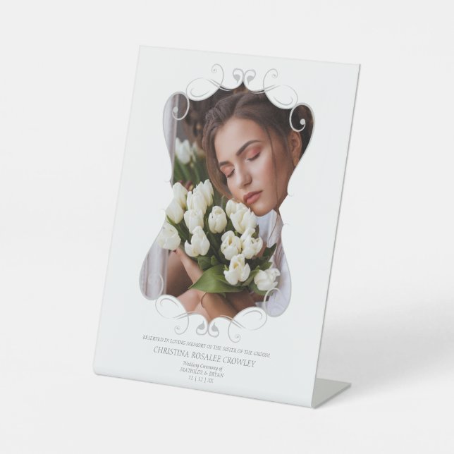 Expositor En L Ornamental Reserved Wedding Seat Tribute Loved One (Anverso)