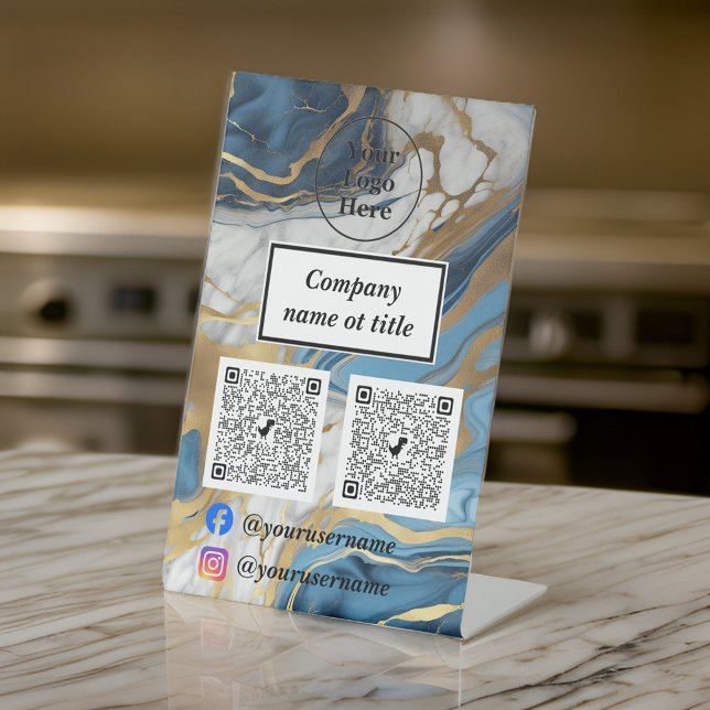 Expositor En L Oro azul y mármol blanco (Subido por el creador)