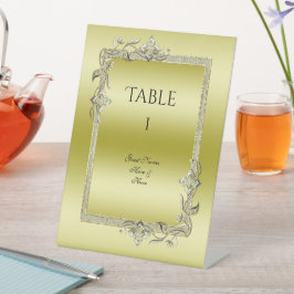 Expositor En L Oro Gem y Purpurina 50 Aniversario del Boda Dorado