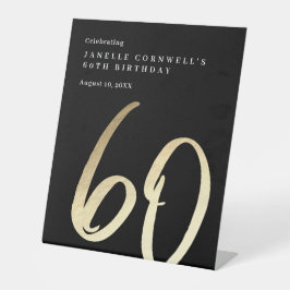 Expositor En L Oro Minimalista moderno Tipo 60 cumpleaños