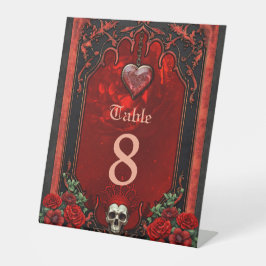 Expositor En L Oscuridad real, corazón gótico y cráneo.