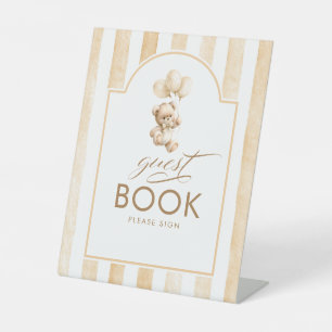 Expositor En L Oso de peluche del libro de invitados de rayas bei