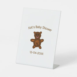 Expositor En L Oso de peluche marrón ducha de bebé añada nombre f