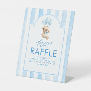 Expositor En L Oso de rayas azules en el sorteo de pañales Baby S