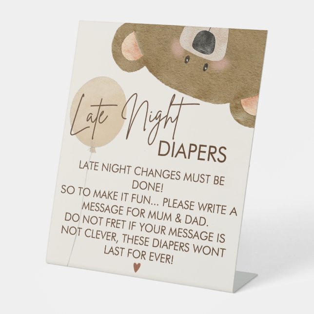 Expositor En L Oso lindo Podemos anticipar Baby Shower de espera  (Anverso)