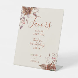 Expositor En L Otoño Caída Rústica Floral Elegante Guión Favor