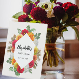 Expositor En L Otoño Dahlia Floral Fall Bridal Shower