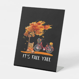 Expositor En L Otoño de Yorkshire Kawaii Yorkie es el otoño