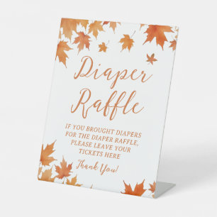 Expositor En L Otoño deja a Baby Shower Diaper Raffle