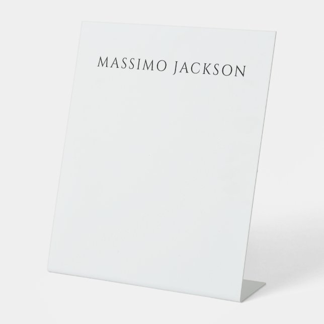 Expositor En L Own Name Calligraphy Chic Plain Simple Black White (Anverso)