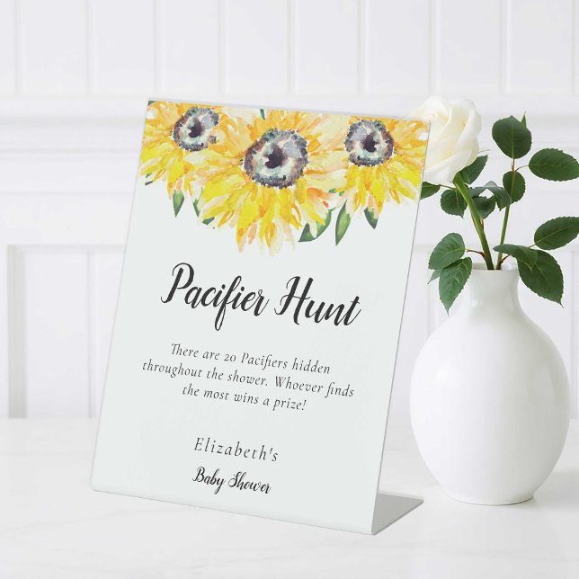 Expositor En L Pacifier Hunt Rótulo Sunflower Baby Shower (Subido por el creador)