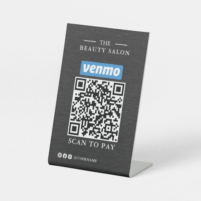 Expositor En L Pagar escaneando un código QR simple de carbón osc (Anverso)