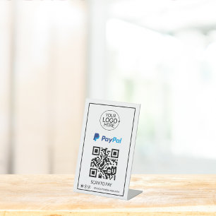 Expositor En L Pago con código QR de PayPal Añadir logotipo de me