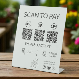 Expositor En L Pago con código QR para pequeñas empresas: escanee