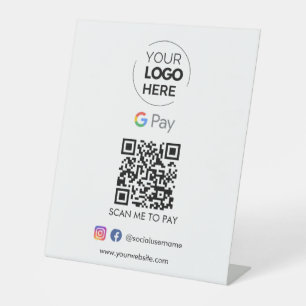Expositor En L Pago de código QR de Google Pay Escanear para pa