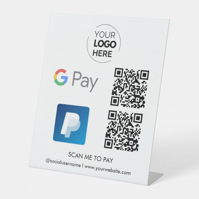 Expositor En L Pago de código QR de Paypal en Google Pay | Escane (Anverso)