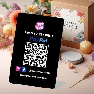 Expositor En L Pago de código QR de PayPal Logotipo de escaneo