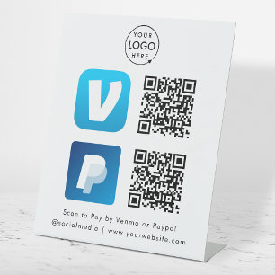 Expositor En L Pago de código QR Escaneo de Venmo y Paypal para