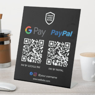 Expositor En L Pago de código QR Google Pay & Paypal Scan to Pa