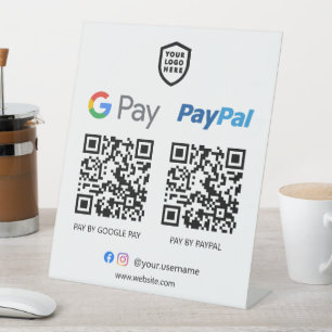 Expositor En L Pago de código QR Google Pay & Paypal Scan to Pa