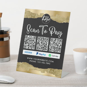 Expositor En L Pago de código QR Logotipo de escaneo para pagar
