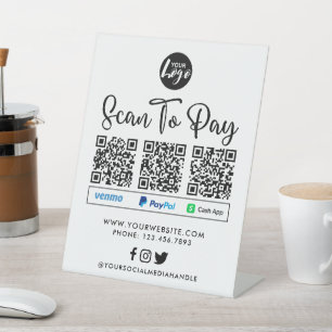 Expositor En L Pago de código QR   Logotipo de escaneo para pagar