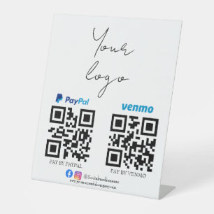 Expositor En L pago de código QR   logotipo de escaneo para pagar