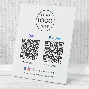 Expositor En L Pago de código QR Logotipo de Zelle Paypal para